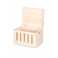 Drewniana skrzynka zamykana z wybraniem 39x30x23 cm – skrzynia do przechowywania