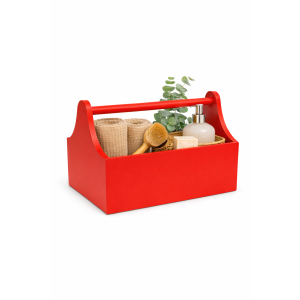 Skrzynka Drewniana Dekoracyjna Na Zioła 34x18x20,5 cm Czerwona