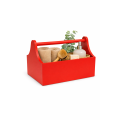 Drewniane nosidełko na narzędzia 34x18x20,5 cm – czerwony narzędziownik