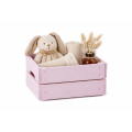 Skrzynka drewniana 31x23x15 cm różowa – skrzynka do przechowywania