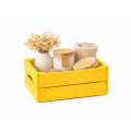 Skrzynka drewniana duża 31x23x15 cm żółta – skrzynka do przechowywania