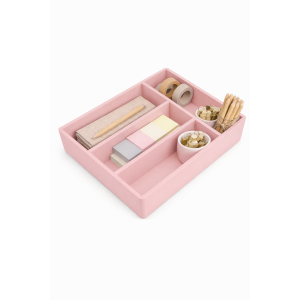 Skrzynka na sztućce drewniana 25x31x7cm Różowa