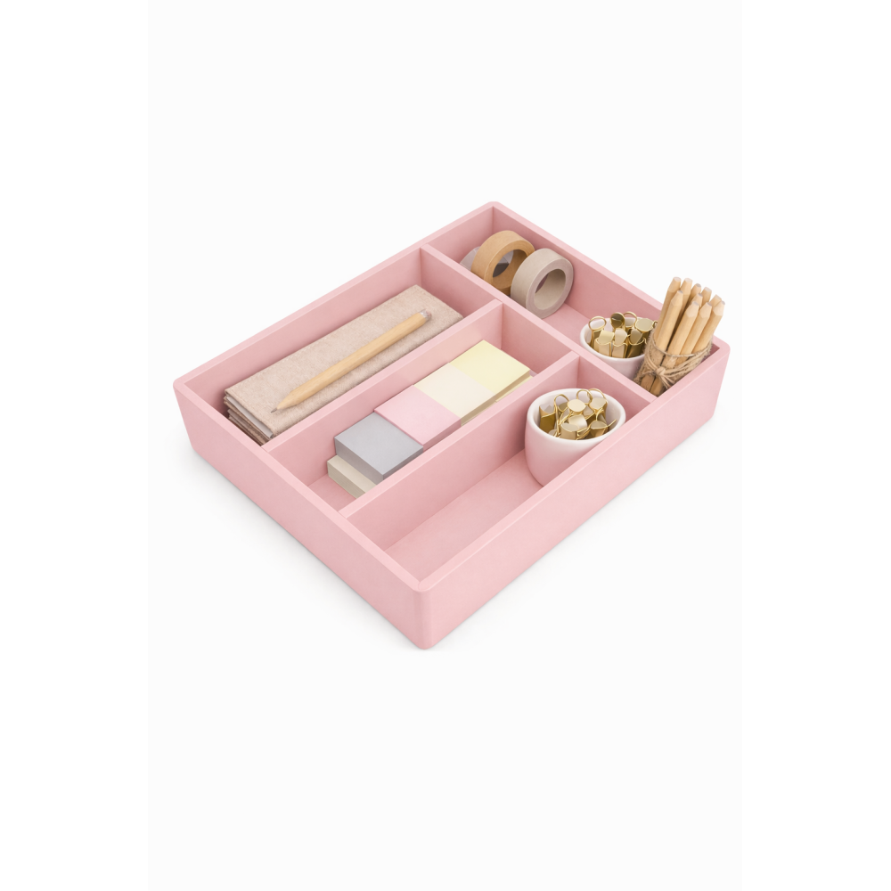 Skrzynka na sztućce drewniana 25x31x7cm Różowa