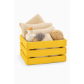 Skrzynka drewniana duża 46x31x25 cm żółta – skrzynka do przechowywania