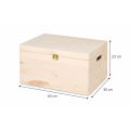 Drewniana skrzynka dekoracyjna 40x30x23,5 cm z zapinką z uchwytami – do przechowywania