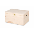 Drewniana skrzynka dekoracyjna 40x30x23,5 cm z zapinką z uchwytami – do przechowywania