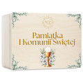 Personalizowane pudełko wspomnień na Pierwszą Komunię Świętą 30x20x13,5 cm nadruk UV