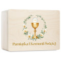 Personalizowane pudełko wspomnień na Pierwszą Komunię Świętą 30x20x13,5 cm nadruk UV