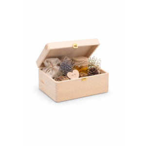 Skrzynka drewniana z deklem 30x20x13,5 cm – bez uchwytów, z zapinką