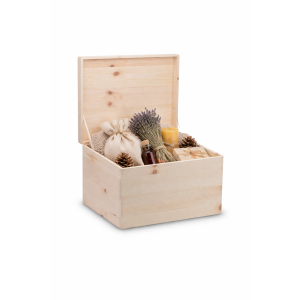 Skrzynka drewniana zamykana 40x30x23 cm bez uchwytów – pudełko do przechowywania