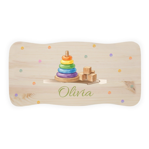 Stołek drewniany dla dziecka z imieniem personalizowany nadruk UV