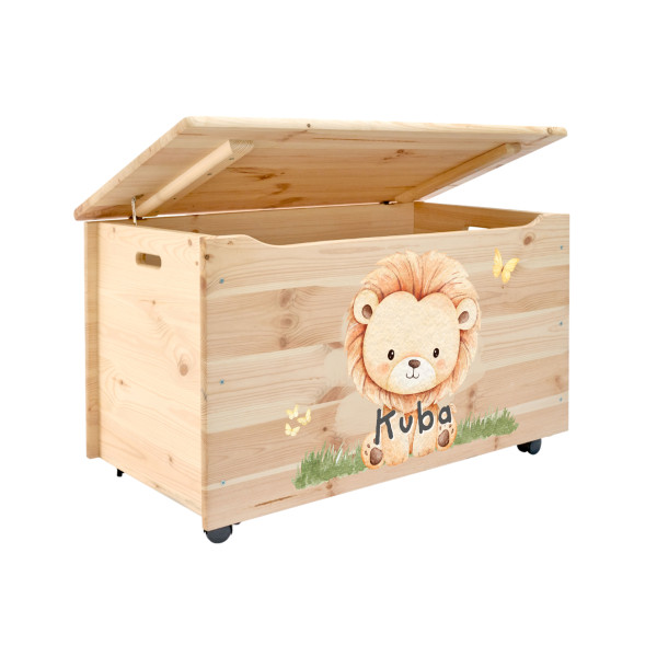 Kufer drewniany personalizowany nadruk UV dla dziecka 90x48x51