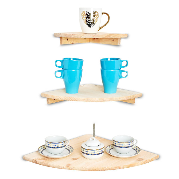 Półka drewniana narożna 30x30 cm Natural wood