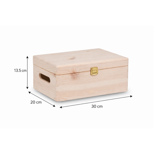 Skrzynka drewniana z deklem 30x20x13,5 /315000E Z zapinką