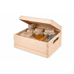 Skrzynka drewniana z deklem 40x30x13,5 cm Natural wood