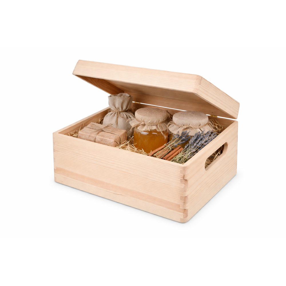 Skrzynka drewniana z deklem 40x30x13,5 cm Natural wood