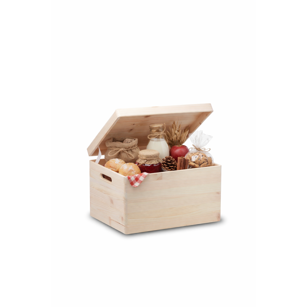 Skrzynka drewniana z deklem 40x30x23cm Natural wood