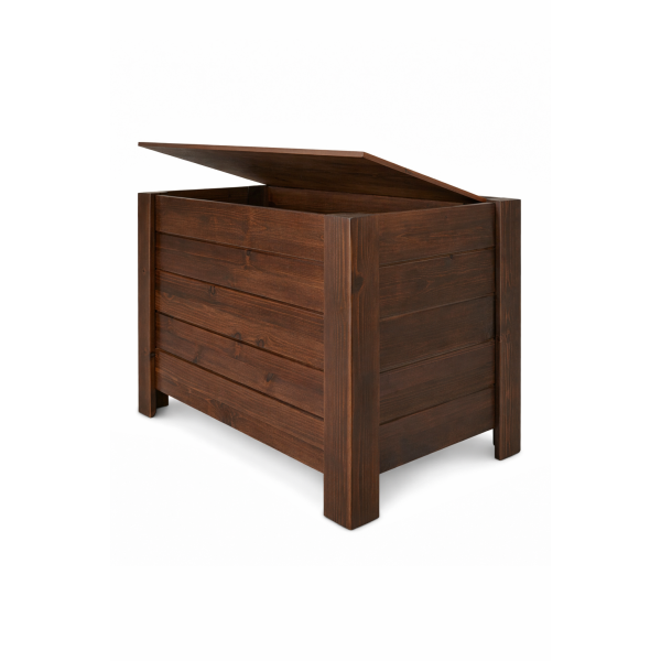 Kufer drewniany 77x40x50 cm brązowy– skrzynia do przechowywania