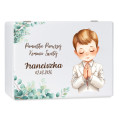Personalizowane pudełko wspomnień na Pierwszą Komunię Świętą 30x20x13,5 cm nadruk UV