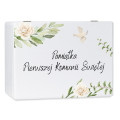 Personalizowane pudełko wspomnień na Pierwszą Komunię Świętą 30x20x13,5 cm nadruk UV