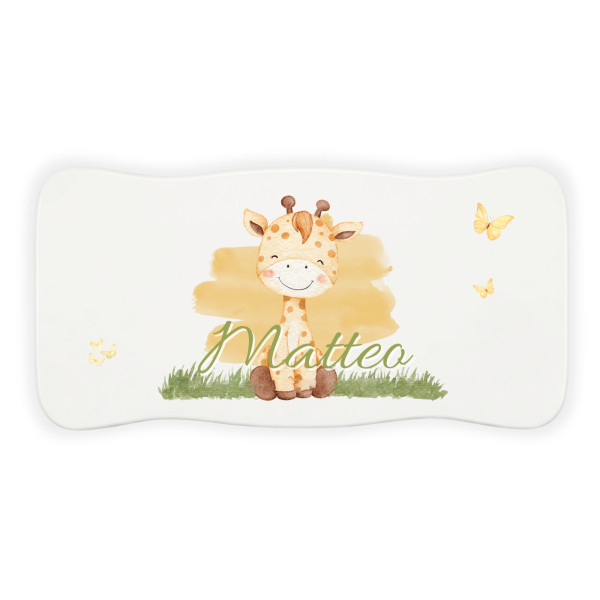 Stołek drewniany dla dziecka z imieniem personalizowany nadruk UV - biały