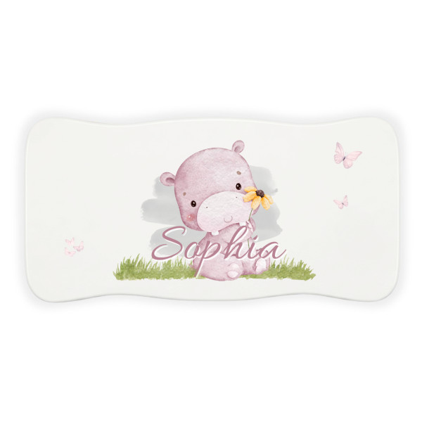 Stołek drewniany dla dziecka z imieniem personalizowany nadruk UV - biały