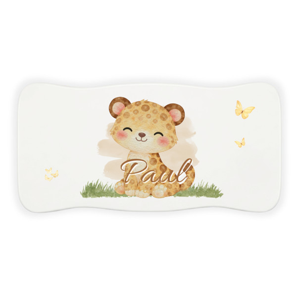 Stołek drewniany dla dziecka z imieniem personalizowany nadruk UV - biały