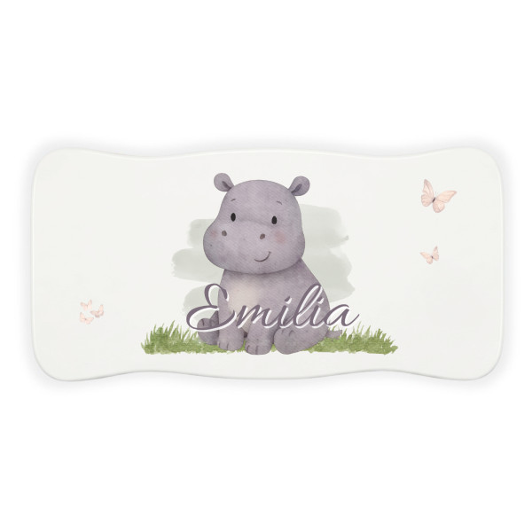 Stołek drewniany dla dziecka z imieniem personalizowany nadruk UV - biały