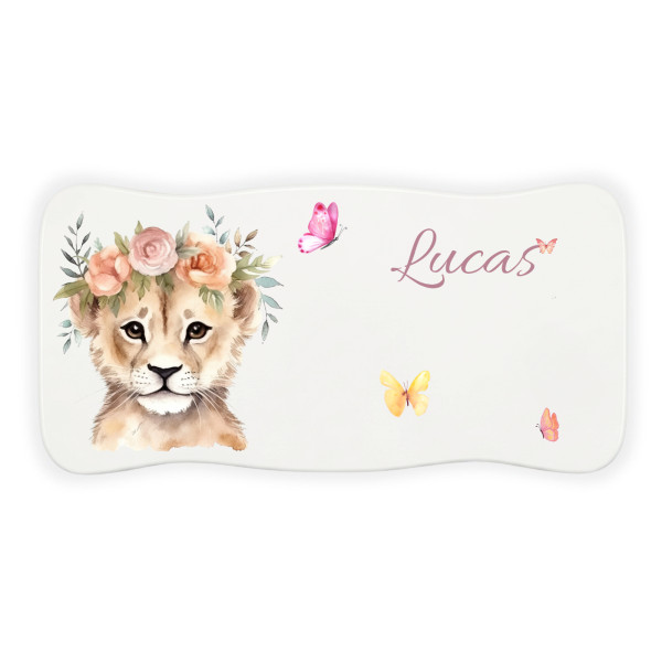 Stołek drewniany dla dziecka z imieniem personalizowany nadruk UV - biały