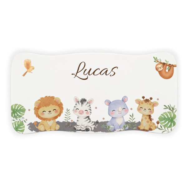 Stołek drewniany dla dziecka z imieniem personalizowany nadruk UV - biały