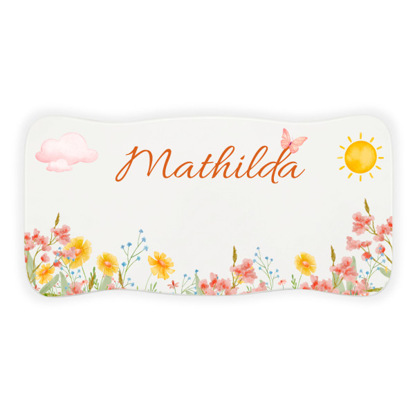 Stołek drewniany dla dziecka z imieniem personalizowany nadruk UV - biały