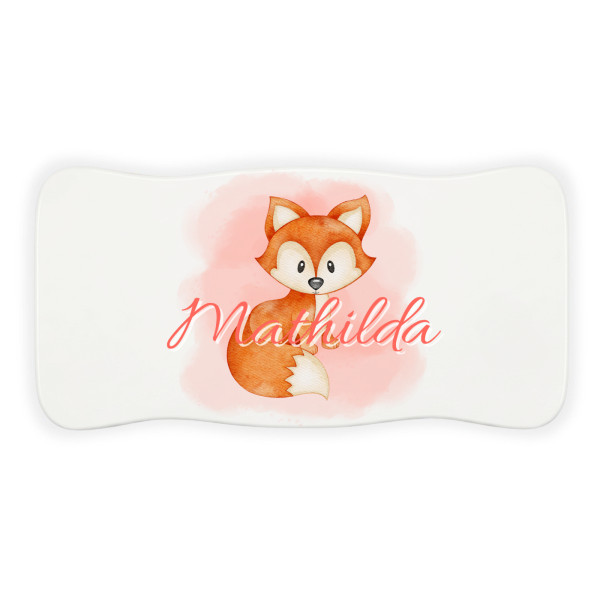 Stołek drewniany dla dziecka z imieniem personalizowany nadruk UV - biały