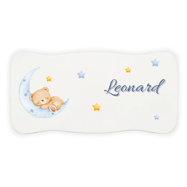 Stołek drewniany dla dziecka z imieniem personalizowany nadruk UV - biały