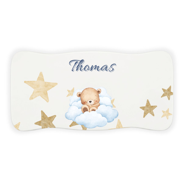 Stołek drewniany dla dziecka z imieniem personalizowany nadruk UV - biały