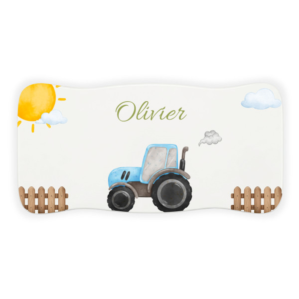 Stołek drewniany dla dziecka z imieniem personalizowany nadruk UV - biały