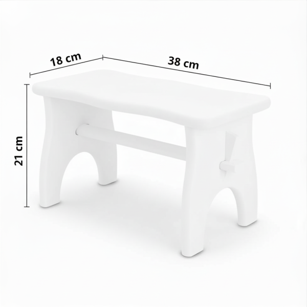 Stołek drewniany dla dziecka z imieniem personalizowany nadruk UV - biały