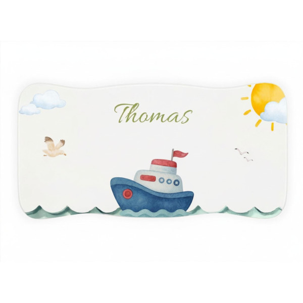 Stołek drewniany dla dziecka z imieniem personalizowany nadruk UV - biały