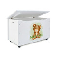 Kufer drewniany personalizowany nadruk UV dla dziecka 90x48x51 - biały