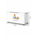 Kufer drewniany personalizowany nadruk UV dla dziecka 90x48x51 - biały