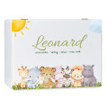 Personalizowane białe pudełko wspomnień dla dziecka 30x20x13,5 cm bez uchwytów– nadruk UV