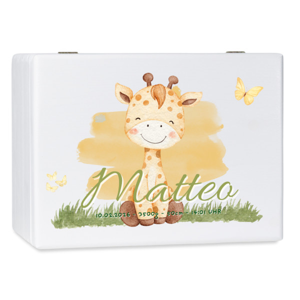 Personalizowane białe pudełko wspomnień dla dziecka 40x30x13,5 cm – nadruk UV