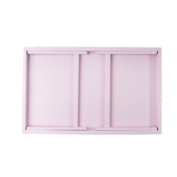 Taca z nogami drewniana 51x32x24 cm Light pink