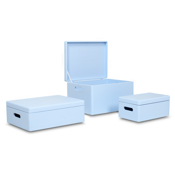 Skrzynka drewniana z deklem 30x20x13,5 cm Pastel blue