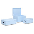Skrzynka drewniana z deklem 30x20x13,5 cm Pastel blue