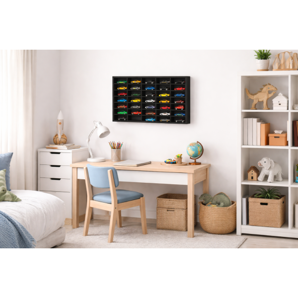 Półka drewniana 50x5x29 cm czarna