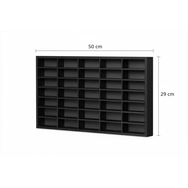 Półka drewniana 50x5x29 cm czarna