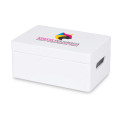 Personalizowana skrzynka drewniana 30x20x13,5 cm nadruk UV biała