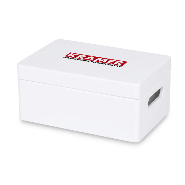 Personalizowana skrzynka drewniana 30x20x13,5 cm nadruk UV biała