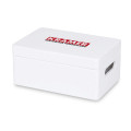 Personalizowana skrzynka drewniana 30x20x13,5 cm nadruk UV biała