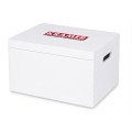 Personalizowana skrzynka drewniana 40x30x23 cm nadruk UV biała
